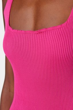 Pembe Vucuda Oturan Triko S?k Abiye Elbise TPRSS23EL00368 - Trendyolmilla фото 5