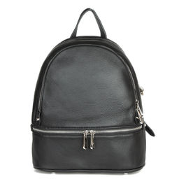 SJ7682 black, Женский кожаный рюкзак, Barcelo Biagi