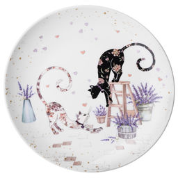 НАБОР ТАРЕЛОК ЗАКУСОЧНЫХ LEFARD ЛАВАНДОВЫЕ КОТЫ 2 ШТ. 20,5*2 СМ (КОР=18НАБ.)  фото 6