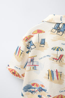 CAMISA BOWLING ESTAMPADO SILLAS PLAYA / Crudo - Zara фото 4