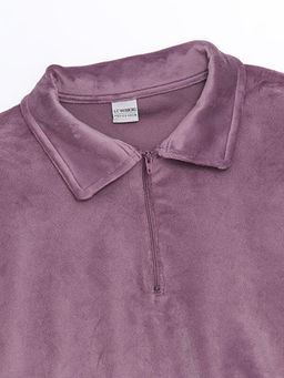 Polo Yaka Kadife K?z ?ocuk Sweatshirt ve Tayt - Waikiki фото 3