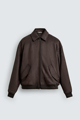 FAUX SUEDE QUILTED JACKET - Zara фото 7