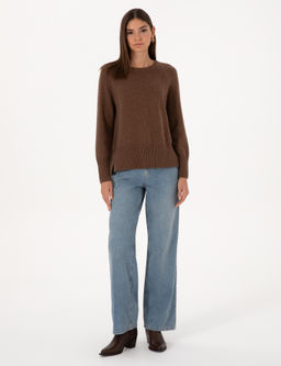 Kahverengi Comfort Fit Y_n Kar___ml_ Kazak - Pierre cardin фото 4