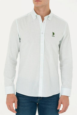 U. S. Polo Assn / Мужская зеленая рубашка с длинным рукавом - U.s. polo assn фото 13