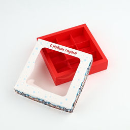 Цена за 5 шт. Коробка под 9 конфет новогодняя «Зимний город», 14.5 х 14.5 х 3.5 см