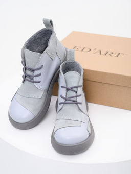 Ботинки EDART 305.927 gr. Серый ангел+светло серая замша/байка  фото 17