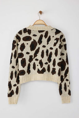 Tas Leopar Desenli Crop Yumusak Dokulu Triko H?rka TWOAW25HI00355
