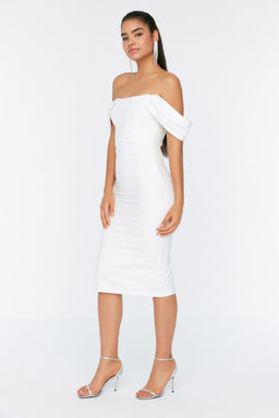 TRENDYOLMILLA Mor Vucuda Oturan Korse Detayl? Dokuma S?k Abiye Elbise TPRSS22EL00097  фото 34