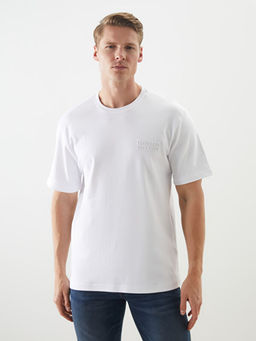 Bisiklet Yaka Bask?l? Erkek Ti??rt