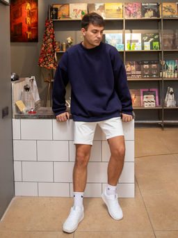 Свитшот оверсайз К501 Темно-синий