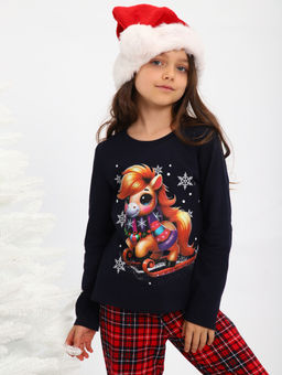 ПЖ064 Пижама Лошадка (синий) - Милаша фото 8