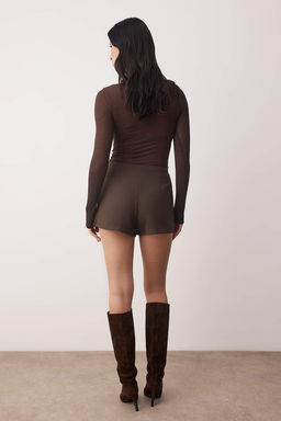 Kahverengi Aksesuar Detayl? Dokuma Sort & Bermuda TWOAW26SR00062 - Trendyolmilla фото 4