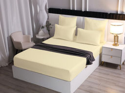 Простыня Karina Страйп-cатин на резинке PROKRS08 (Кремовый) 90х200