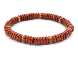 Браслет из яшмы красной диски 6*2мм, 16см
