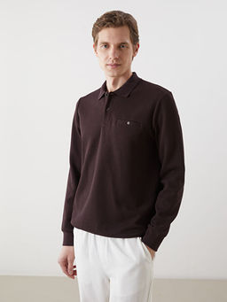 Polo Yaka Uzun Kollu Erkek Sweatshirt