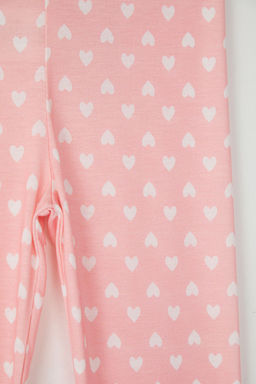 Pudra K?z Cocuk Kalp Desenli Pamuklu Orme Tayt TKDSS25TA00014 - Trendyolmilla фото 2