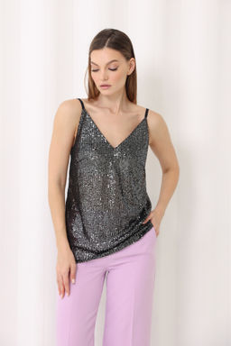 Топ в бельевом стиле с пайетками