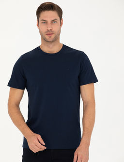 Lacivert Slim Fit Basic Ti__rt