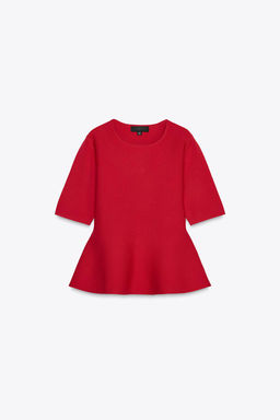PLAIN KNIT PEPLUM TOP - Zara фото 3