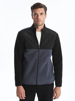 Dik Yaka Uzun Kollu Polar Erkek Fermuarl? Sweatshirt