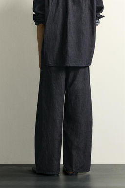 PANTAL?N CHINO DENIM LIGERO ALGOD?N - LINO / ?ndigo - Zara фото 3