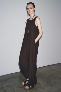 ZW COLLECTION LINEN BLEND LONG JUMPSUIT