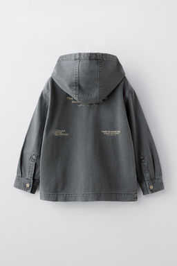 TWILL OVERSHIRT WITH HOOD - Zara фото 3