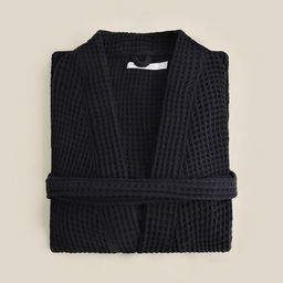 Халат вафельный женский SL HOME: Boho «Дарк Маре», размер M, хлопок 100%, чёрный