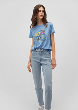 Bisiklet Bask?l? Mavi Tisort  фото 2