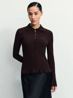 Приталенный кардиган с вискозой в составе / Zarina  фото 4