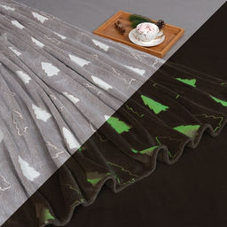 Плед светящийся в темноте Этель Елочки 150*200 см,100% п/э, корал-флис 220 гр/м2