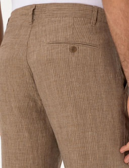 A__k Kahverengi Carrot Fit Beli Lastikli %100 Keten Spor Pantolon - Cacharel фото 6