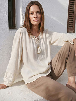 Ba?lamal? Yaka Dokulu Bluz