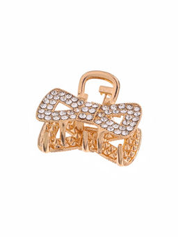 Цена за 6 шт. Крабик для волос «Грейс», бант, 2.5 см, золотистый