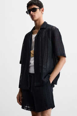 CROCHET TEXTURED SHIRT - Zara фото 14