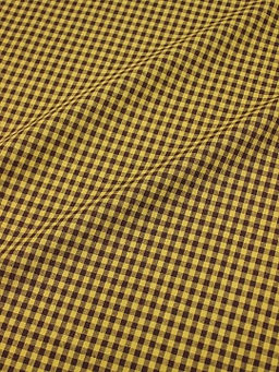 Пестрядь Клетка (4*4 мм) цв.горчичный/коричневый, ш.1.46м, хлопок-100%, 130гр/м.кв