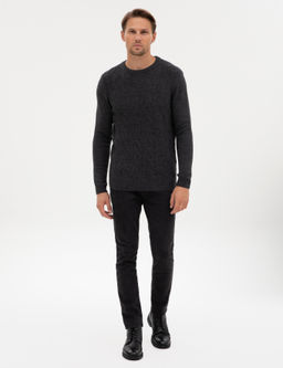 Antrasit Melanj Regular Fit Bisiklet Yaka Triko Kazak - Pierre cardin фото 4