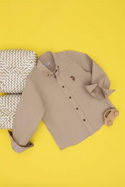 U. S. Polo Assn Базовая рубашка кокосового цвета с длинными рукавами для мальчика - U.s. polo assn фото 5