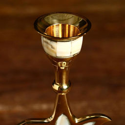 Подсвечник «Цветок востока», 8×8.5×16.5 см, латунь, перламутр