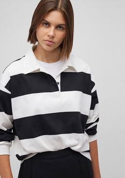 Siyah Cizgili Polo Tisort