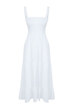 TRENDYOLMILLA Siyah Duz A Kesim Gipeli Kare Yaka Maxi Dokuma Elbise TWOSS24EL01052  фото 13