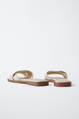 FLAT CRISS-CROSS SANDALS WITH STUDS - Zara фото 4