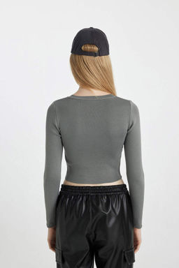 Cool Slim Fit свитер с круглым вырезом - Defacto фото 7