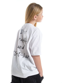 Футболка с принтом на спине 22-9000 белый - Mini maxi фото 8