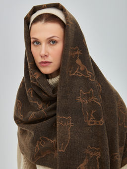 В составе шерсть. Большой теплый двусторонний палантин - Tantino фото 7