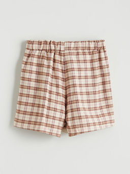 Beli Lastikli Ekose K?z ?ocuk ?ort Etek ve K?lotlu ?orap