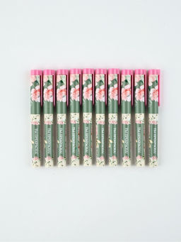 Цена за 10 шт. Ручка шариковая, синяя паста, пластиковый корпус с колпачком, 0.7 мм Ты прекрасна, цветы