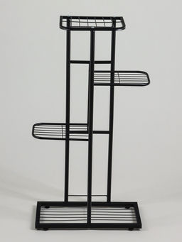 Подставка для цветов Greengo, 4 полки, 43×22×82 см, напольная, металл, чёрная
