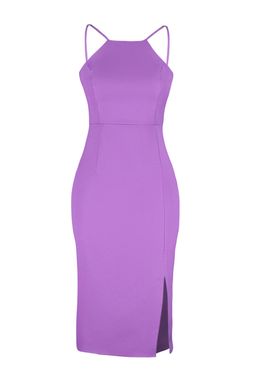 TRENDYOLMILLA Lacivert Vucudu Saran Midi Y?rtmacl? Dokuma Elbise TWOSS19BB0501 фото 10