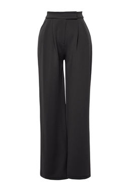 Antrasit C?rt C?rt Kapamal? Yuksek Bel Pileli Wide Leg Pantolon TWOAW24PL00177